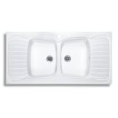EVIER 2 BAC 120*60 BLANC IDEAL 1CH