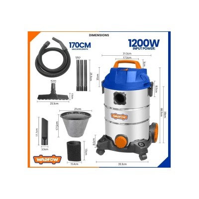 WDF ASPIRATEUR 2*1200W 60L