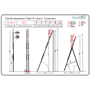 ECHELLE ALUMINIUM TRIPLE H4 METRE , 13 MARCHES