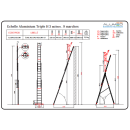 ECHELLE ALUMINIUM TRIPLE  H3METRE, 9 MARCHES