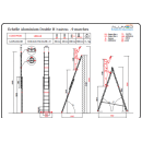 ECHELLE ALUMINIUM DOUBLE H 3 METRE, 9 MARCHES