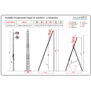 ECHELLE ALUMINIUM TRIPLE H4 METRE , 13 MARCHES