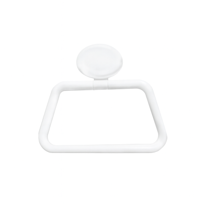 PORTE SERVIETTE ANNEAU BLANC A VENTOUSE ABS