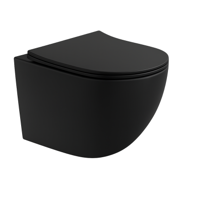 CUVETTE CARINO SUSPENDUE CARRE + ABATTANT SOFT NOIR MAT