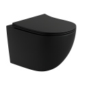 CUVETTE CARINO SUSPENDUE CARRE + ABATTANT SOFT NOIR MAT