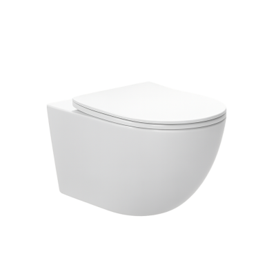 CUVETTE CARINO SUSPENDU CARRE + ABATTANT SOFT BLANC