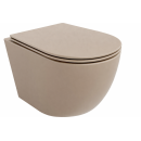 CUVETTE CARINO SUSPENDU ROND + ABATTANT SOFT CAPPUCINO MAT
