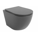 CUVETTE CARINO SUSPENDU  ROND + ABATTANT SOFT GRIS MAT