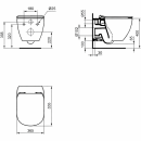 CUVETTE CARINO SUSPENDU  ROND + ABATTANT SOFT GRIS MAT