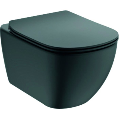 CUVETTE CARINO SUSPENDU ROND + ABATTANT SOFT VERT MAT
