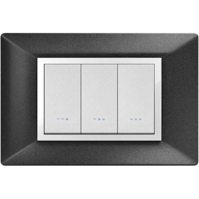 PLAQUE 3T ALPHA NOIR METALISE