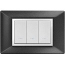 PLAQUE 3T ALPHA NOIR METALISE
