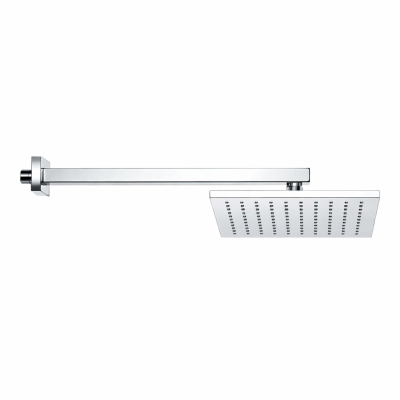 BRAS DE DOUCHE MURAL CARRE CHROME+DOUCHETTE CARRE MISTILLO