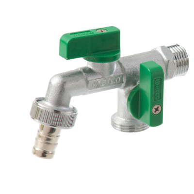 ROBINET JARDIN DOUBLE 1/2 -3/4 VERT ARCO